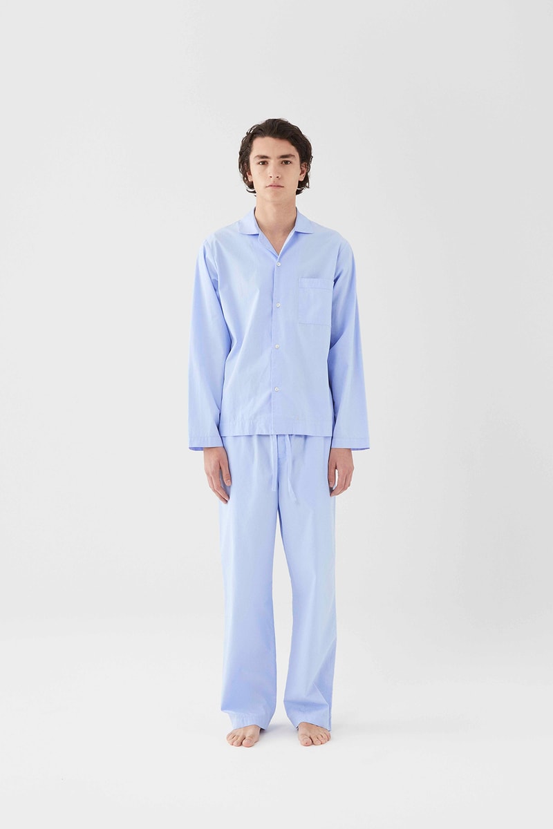 tekla unisex sleepwear loungewear collection sustainable shirts trousers shorts pink blue 