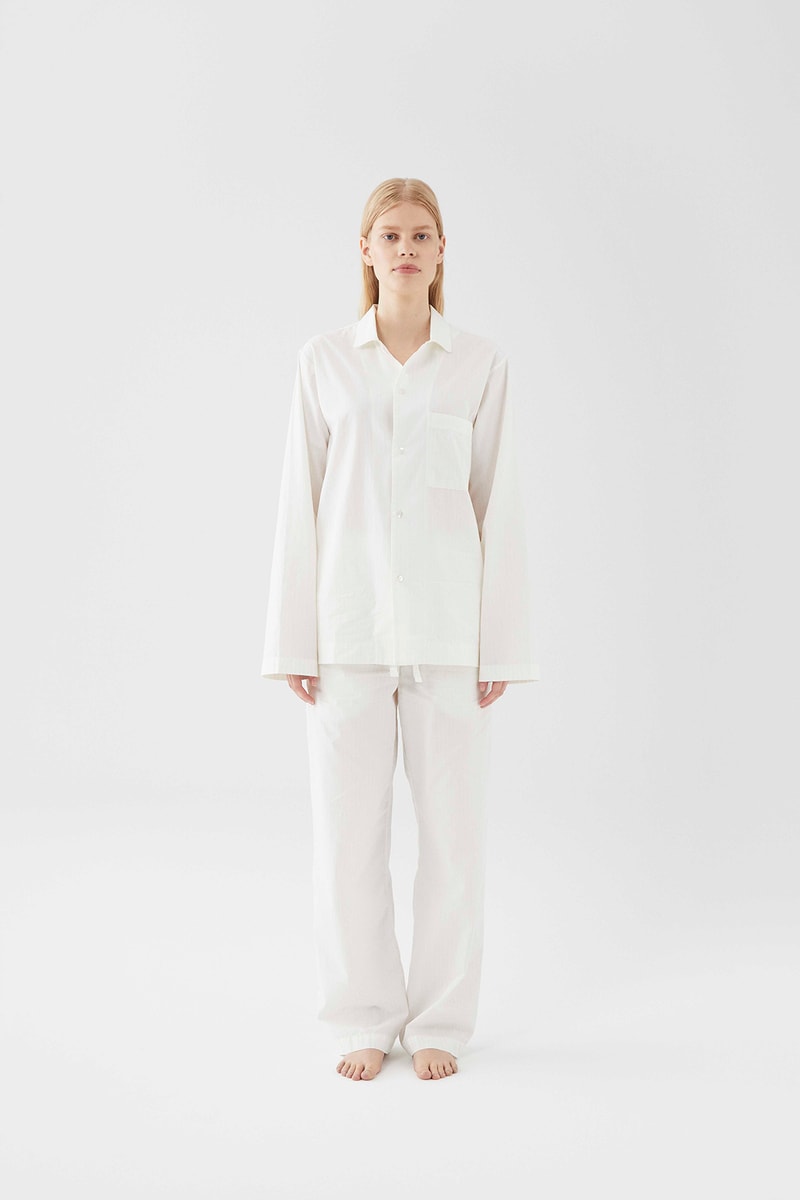 tekla unisex sleepwear loungewear collection sustainable shirts trousers shorts pink blue 