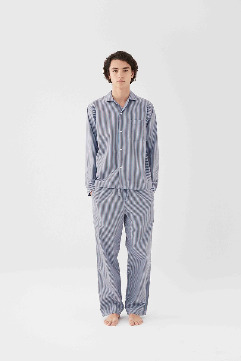tekla unisex sleepwear loungewear collection sustainable shirts trousers shorts pink blue 