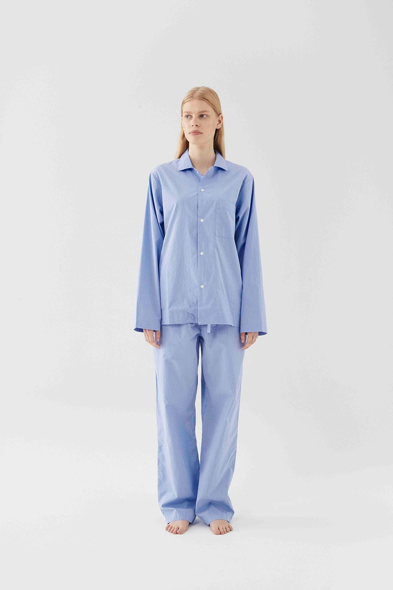 tekla unisex sleepwear loungewear collection sustainable shirts trousers shorts pink blue 