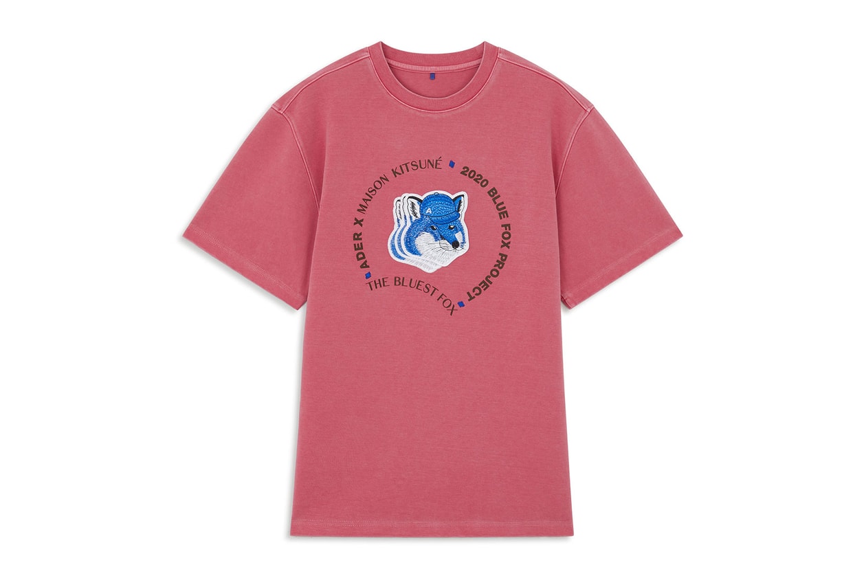 ader error maison kitsune the bluest fox collaboration campaign tees sweatshirts caps jeans