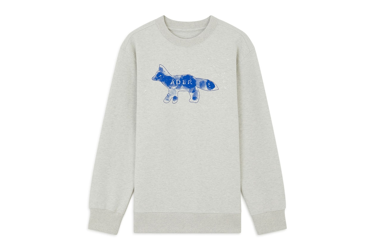 ader error maison kitsune the bluest fox collaboration campaign tees sweatshirts caps jeans
