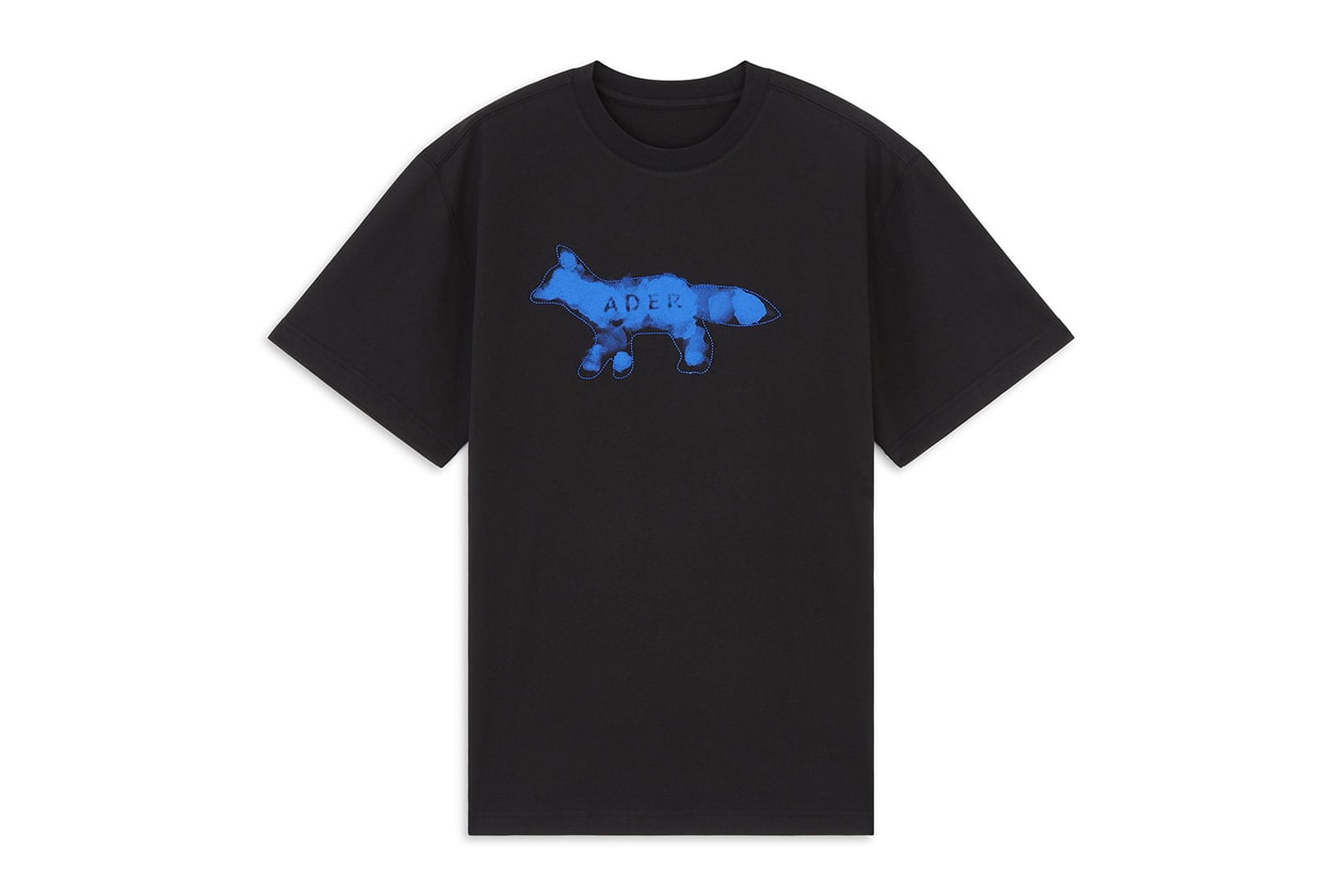 ader error maison kitsune the bluest fox collaboration campaign tees sweatshirts caps jeans