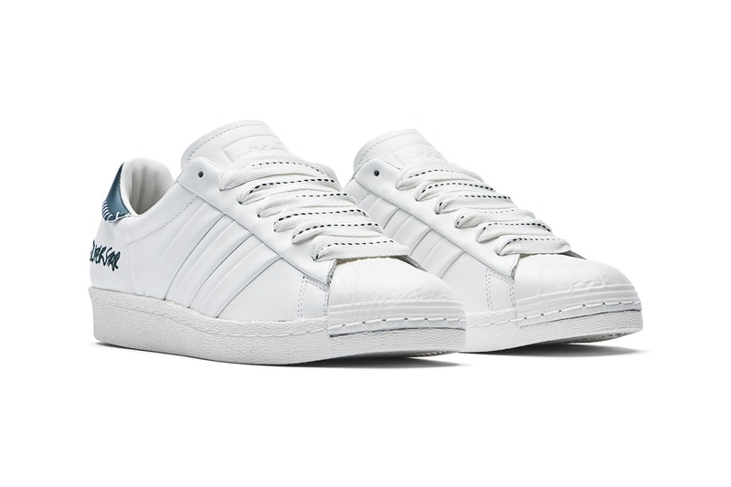 adidas originals jonah hill collaboration superstar sneakers white navy blue neon green shoes footwear sneakerhead