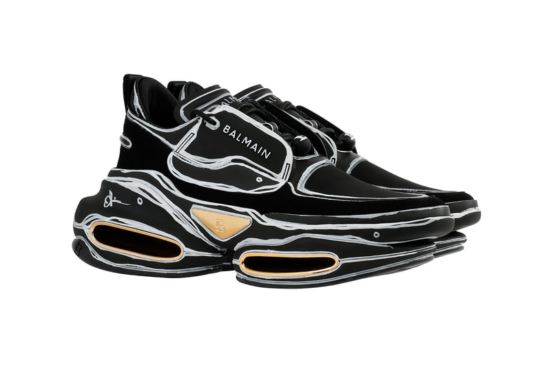 balmain olivier rousteing custom designer sneakers black sneakerhead shoes footwear