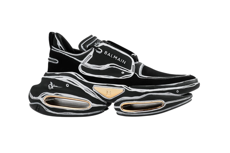 balmain olivier rousteing custom designer sneakers black sneakerhead shoes footwear