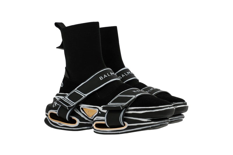 balmain olivier rousteing custom designer sneakers black sneakerhead shoes footwear