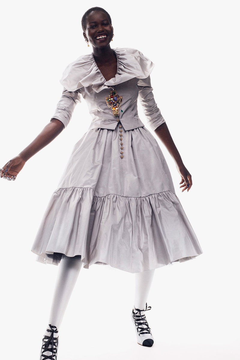 chanel fall paris haute couture collection virginie viard karl lagerfeld adut akech rianne van rompaey dresses tweed embroidery 
