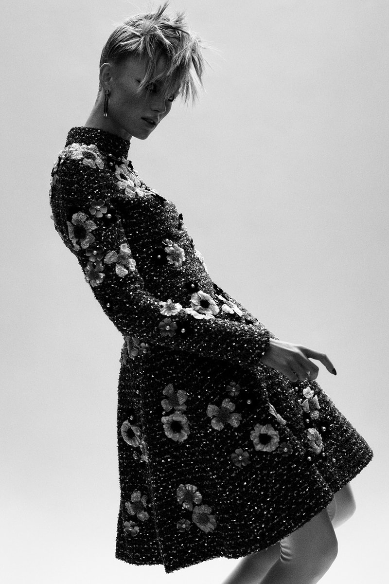chanel fall paris haute couture collection virginie viard karl lagerfeld adut akech rianne van rompaey dresses tweed embroidery 