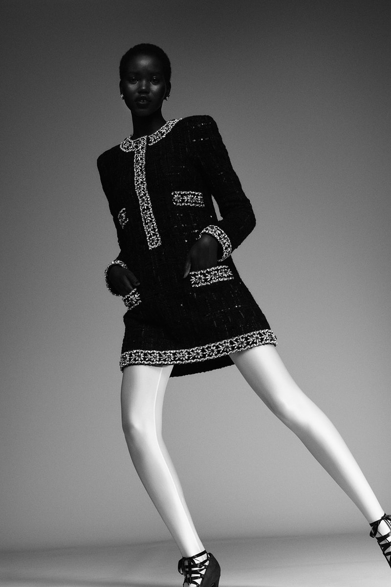 chanel fall paris haute couture collection virginie viard karl lagerfeld adut akech rianne van rompaey dresses tweed embroidery 