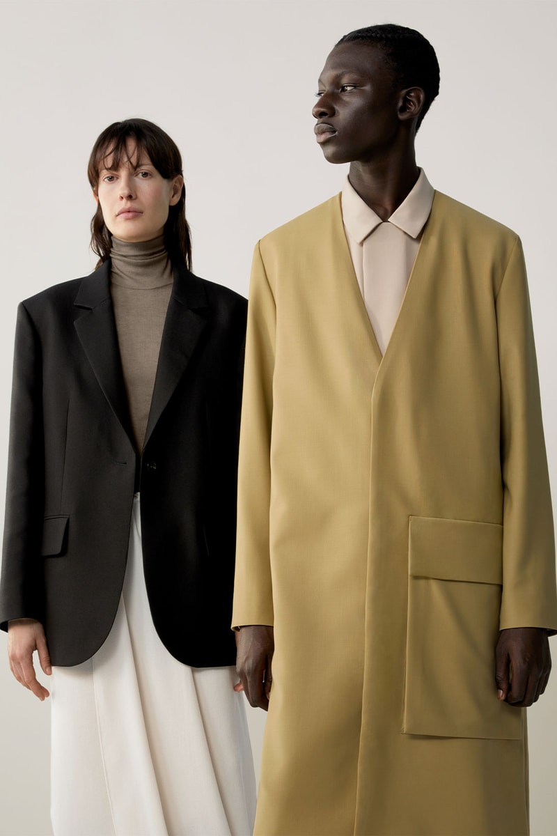 cos fall winter womenswear lookbook minimalistic sustainability dresses bags suits