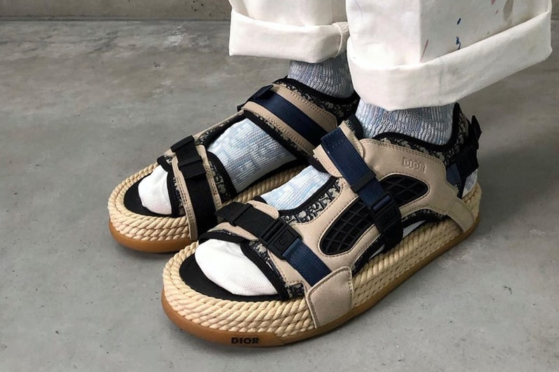 Dior Spring/Summer 2021 Men's Sandals Monogram Rope Navy Blue