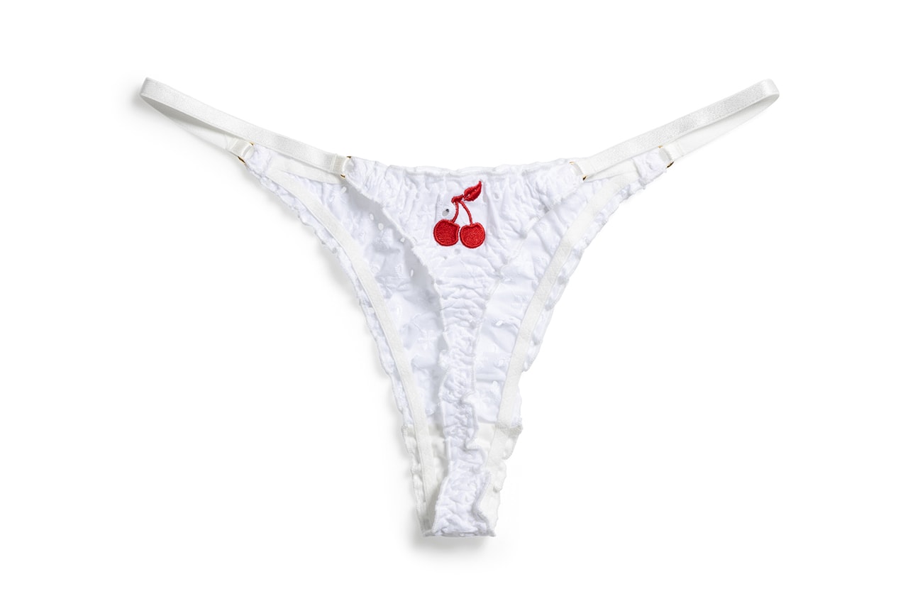 Fruity Booty Underwear Lingerie Sustainable Brand Sweet Cherry Pie Brazilian Knickers Thong White 