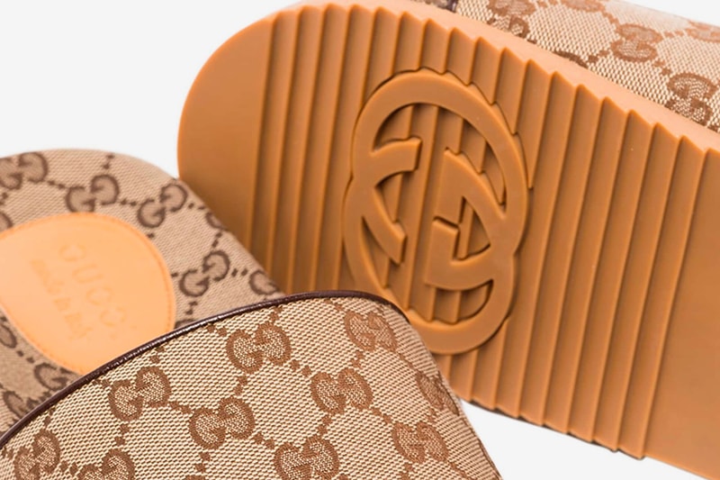gucci brown gg supreme monogram sandals slides release price