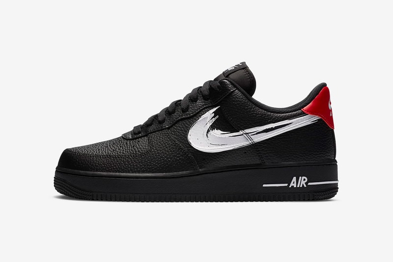 nike air force 1 07 sneakers paint brushstroke swoosh pack red white black shoes footwear sneakerhead