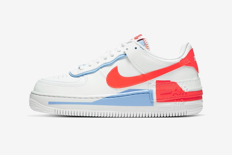 nike air force 1 shadow se womens sneakers white neon orange blue sneakerhead footwear shoes