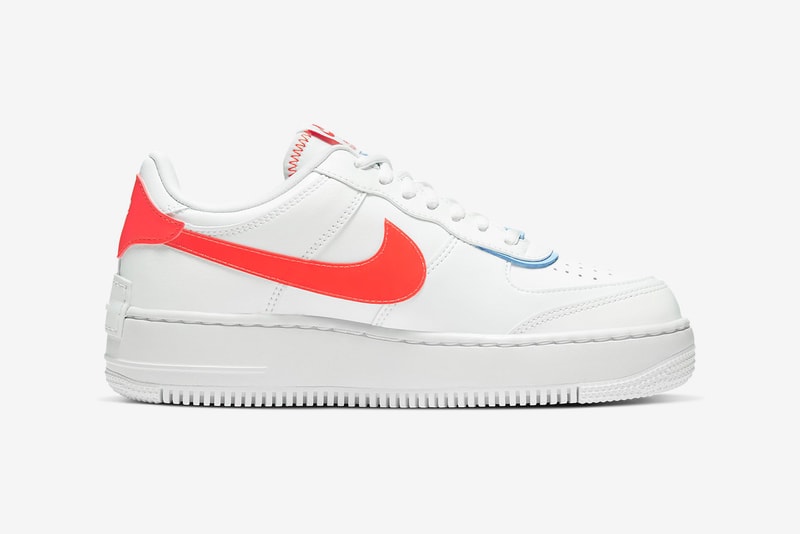 nike air force 1 shadow se womens sneakers white neon orange blue sneakerhead footwear shoes