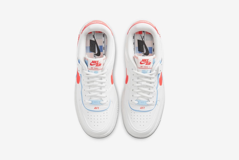 nike air force 1 shadow se womens sneakers white neon orange blue sneakerhead footwear shoes