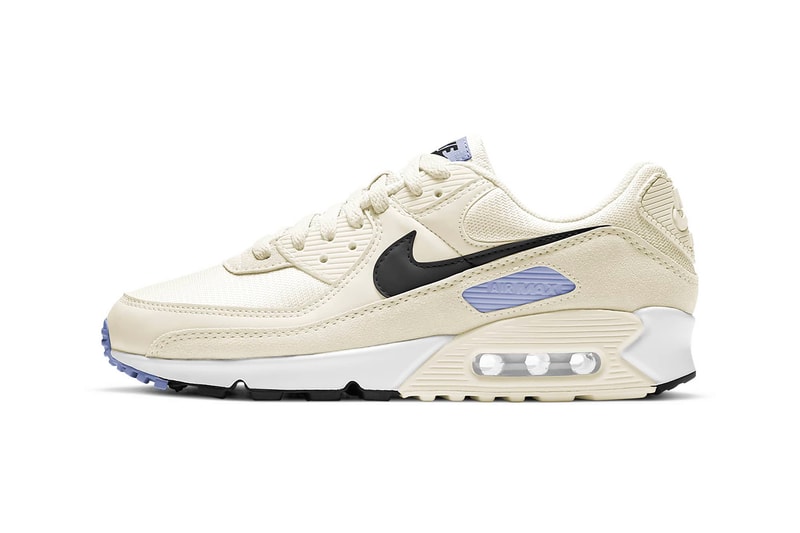 nike air max 90 womens sneakers cream white pastel purple black shoes footwear sneakerhead