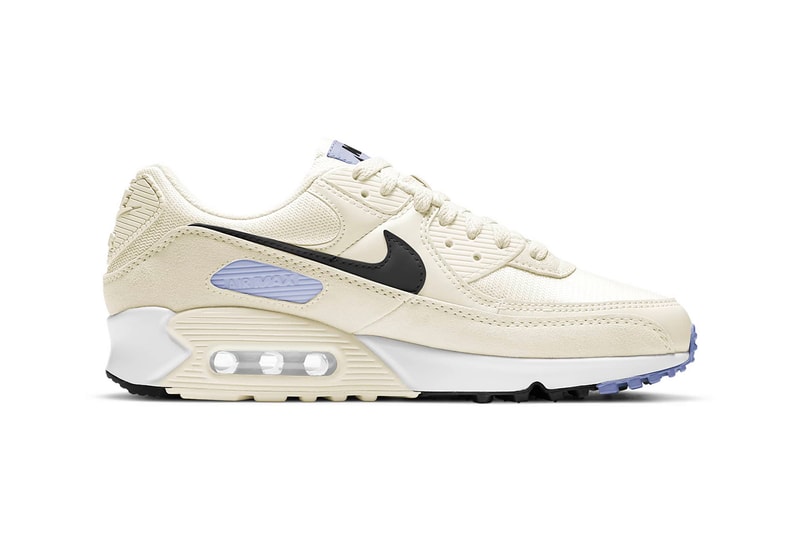 nike air max 90 womens sneakers cream white pastel purple black shoes footwear sneakerhead
