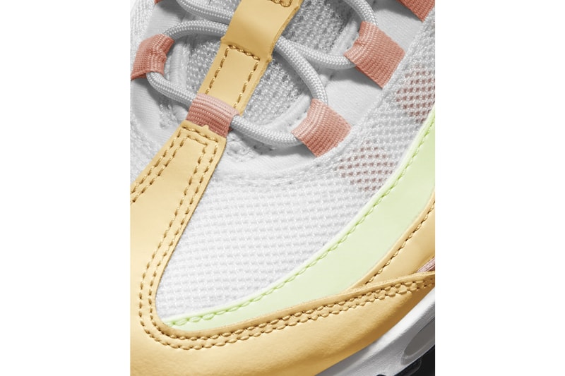 nike air max 95 pastel women's sneakers atomic pink white melon tint yellow orange 
