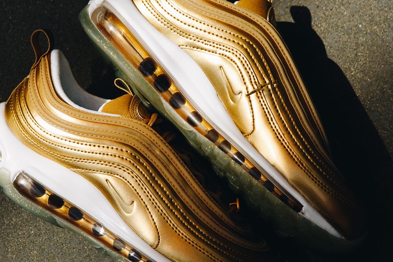 nike air max 97 womens sneakers metallic gold white shoes footwear sneakerhead