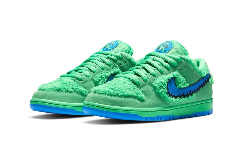 nike grateful dead collaboration sb dunk low sneakers yellow blue green-release-date