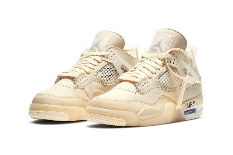 nike off white collaboration air jordan 4 sail womens exclusive sneaker cream virgil abloh footwear shoes sneakerhead