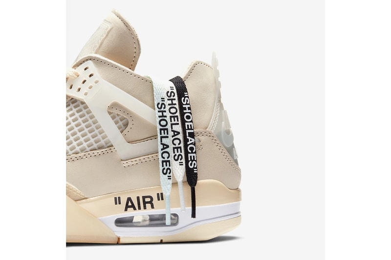 nike off white collaboration air jordan 4 sail womens exclusive sneaker cream virgil abloh footwear shoes sneakerhead