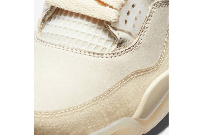 nike off white collaboration air jordan 4 sail womens exclusive sneaker cream virgil abloh footwear shoes sneakerhead