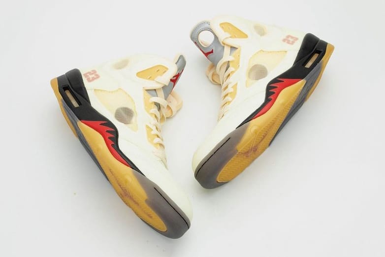 Take a Closer Look at the Off-White™ x Air Jordan 5 in "Sail"