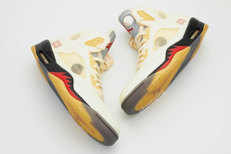 off white air jordan 5 sail nike aj5 closer look release date info sneakers 
