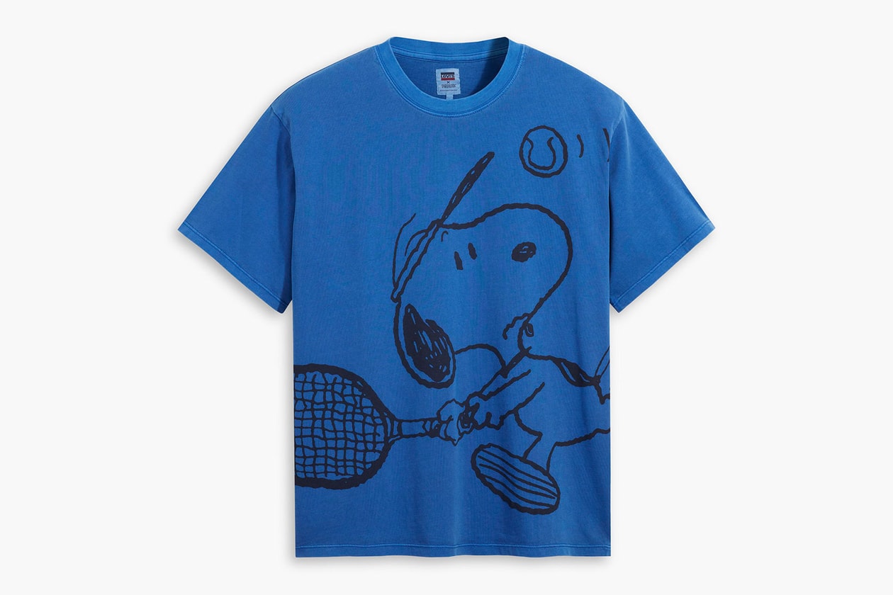 peanuts levis summer collaboration snoopy charlie brown sweatshirts bucket hats 