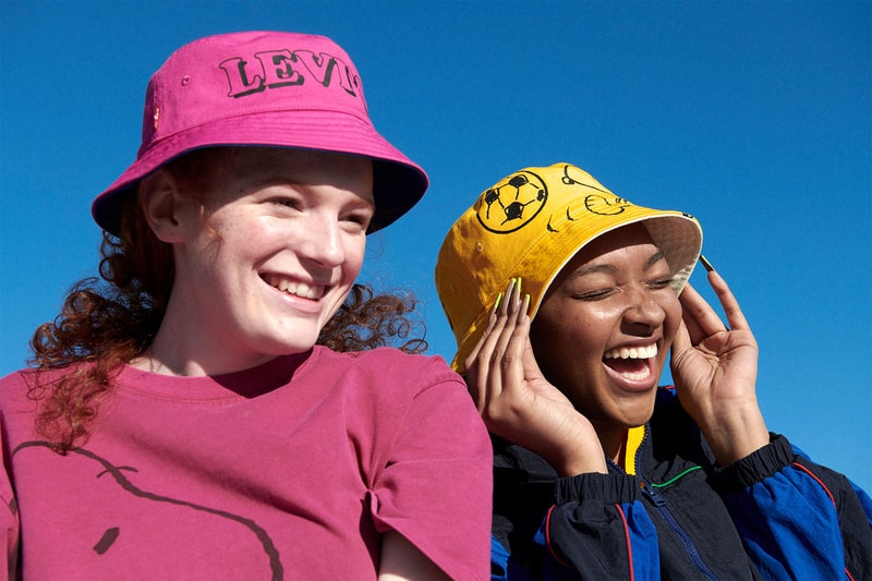peanuts levis summer collaboration snoopy charlie brown sweatshirts bucket hats 