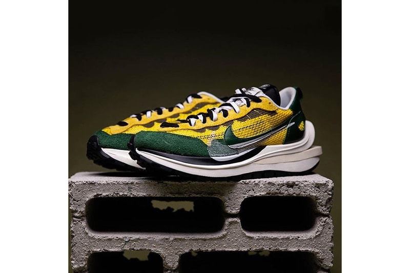 sacai x Nike VaporWaffle Tour Yellow Sneaker Collaboration