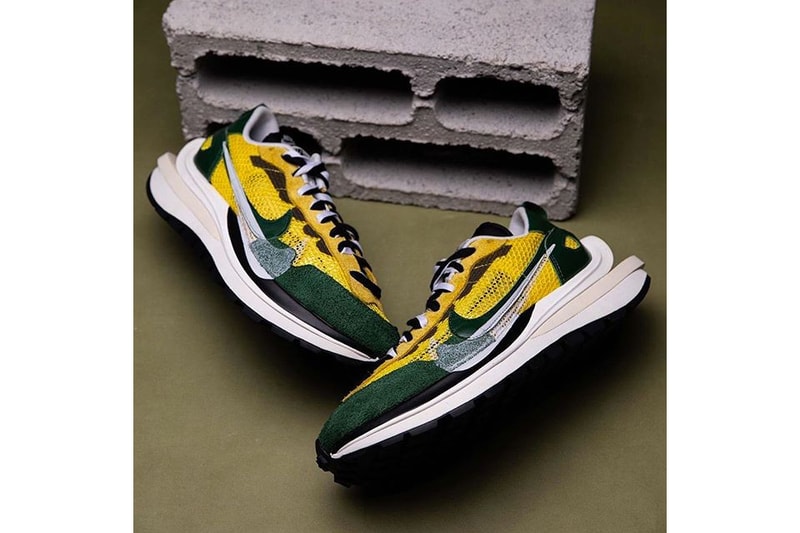 sacai x Nike VaporWaffle Tour Yellow Sneaker Collaboration