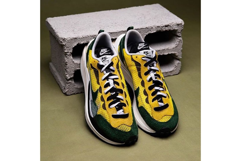 sacai x Nike VaporWaffle Tour Yellow Sneaker Collaboration