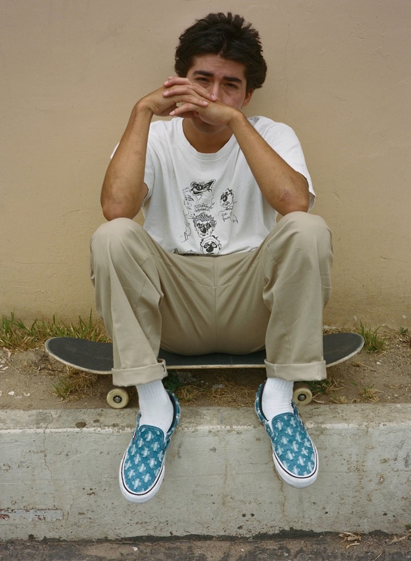supreme vans collaboration distressed denim pack sk8 hi slip on pros sneakers black blue white shoes footwear sneakerhead