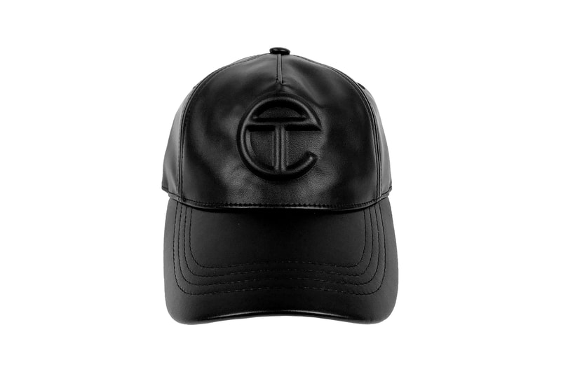 telfar logo embossed hat vegan leather black tan brown