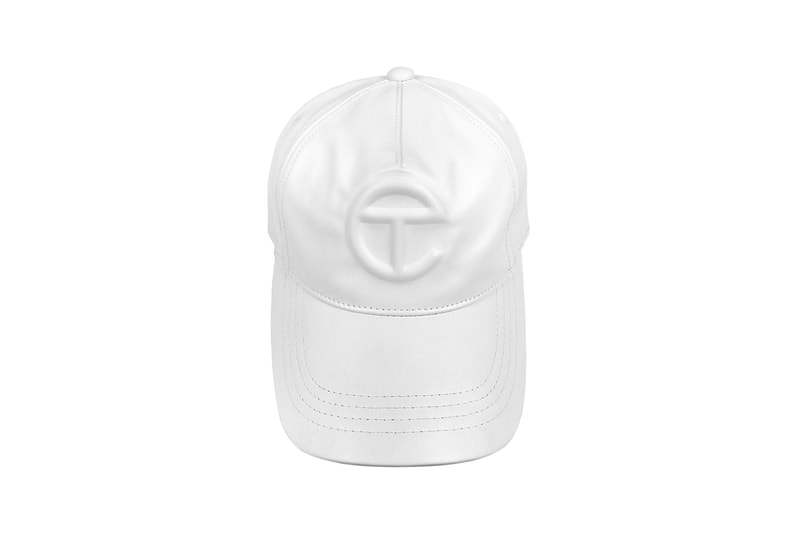 telfar logo embossed hat vegan leather black tan brown