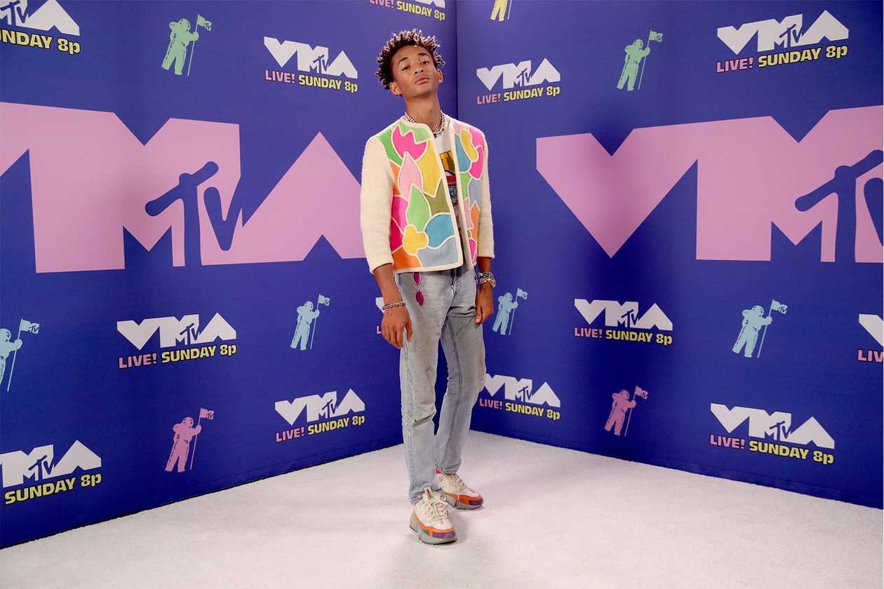 2020 mtv vmas red carpet best looks jaden smith cardigan jeans outfit