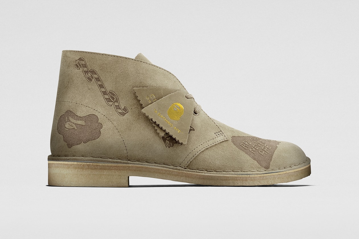 bape a bathing ape clarks originals collaboration wallabee desert boot footwear 