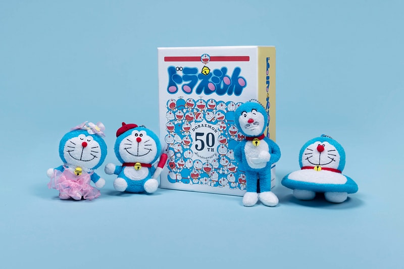 doraemon 50th anniversary allrightsreserved collaboration plush toys dolls home accessories t-shirts keychains
