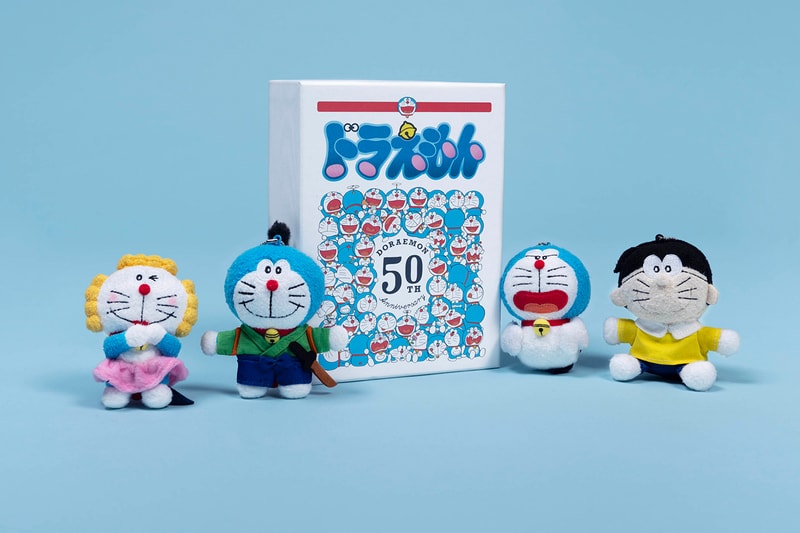 doraemon 50th anniversary allrightsreserved collaboration plush toys dolls home accessories t-shirts keychains