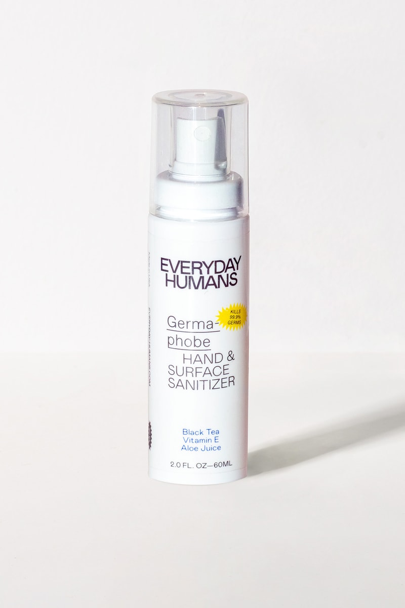 everyday humans sanitizer covid-19 coronavirus hand mask surface germaphobe spray ethyl alcohol aloe vera green tea 