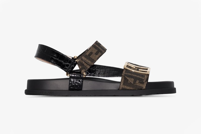 fendi brown trek logo zucca canvas leather sandals luxury summer shoes price 