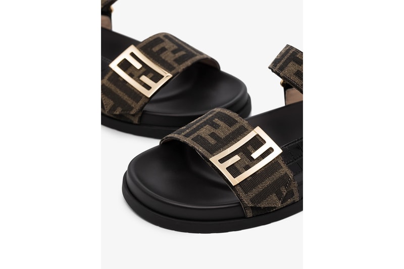 fendi brown trek logo zucca canvas leather sandals luxury summer shoes price 