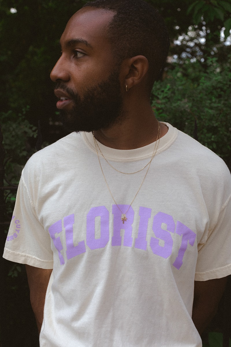 fresh cut flowers graphic tees t shirts florist black white purple fashion apparel