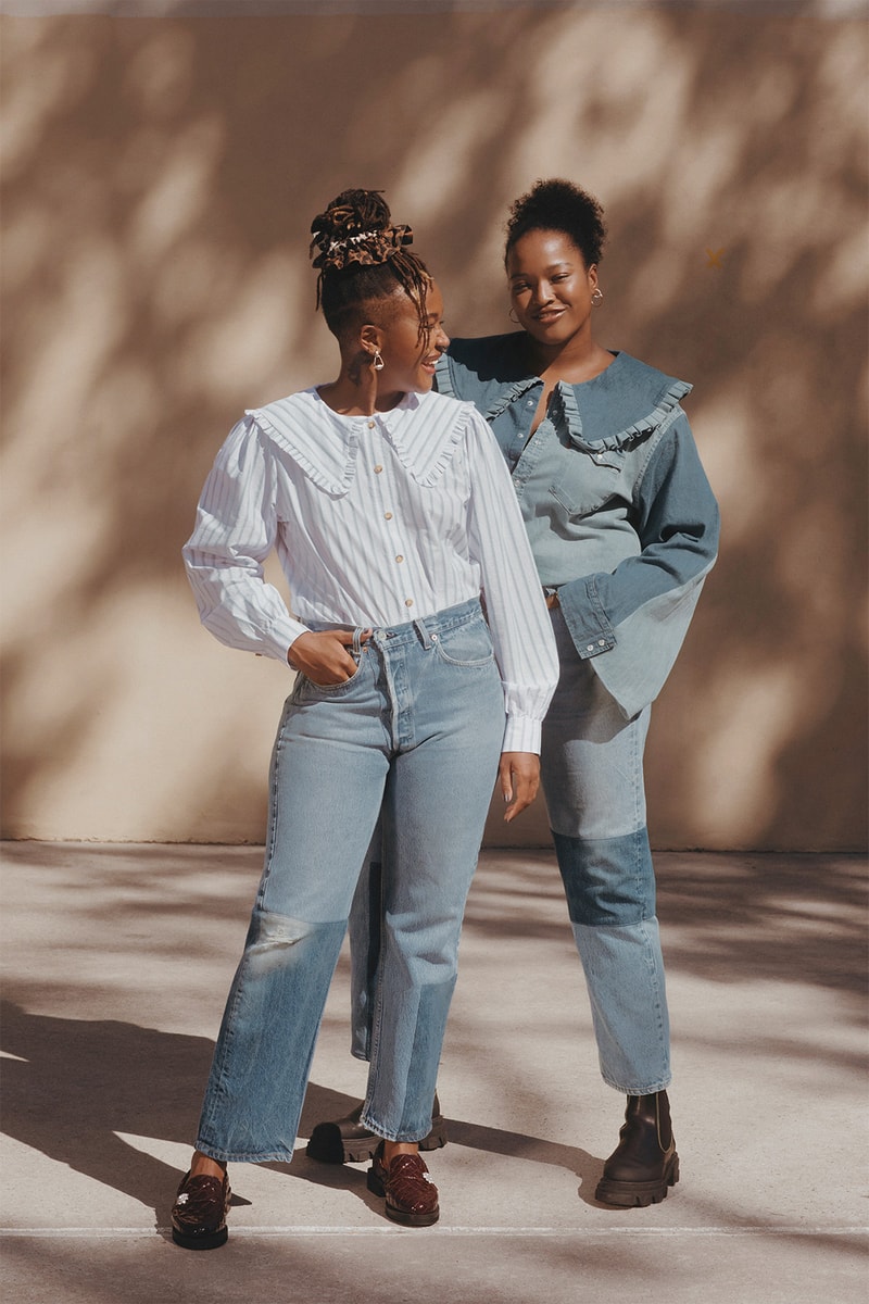 levis ganni denim collaboration rental only love letter 501 jeans sustainability upcycling repeat 