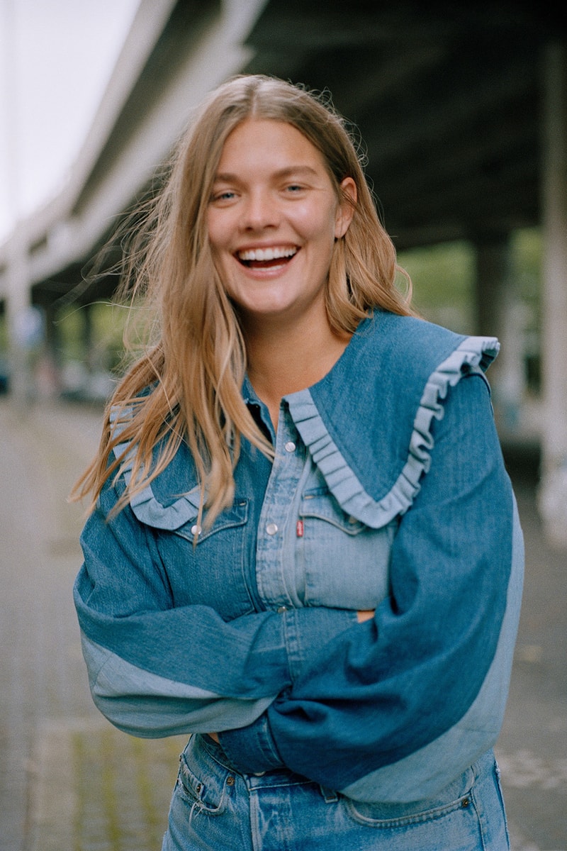 levis ganni denim collaboration rental only love letter 501 jeans sustainability upcycling repeat 